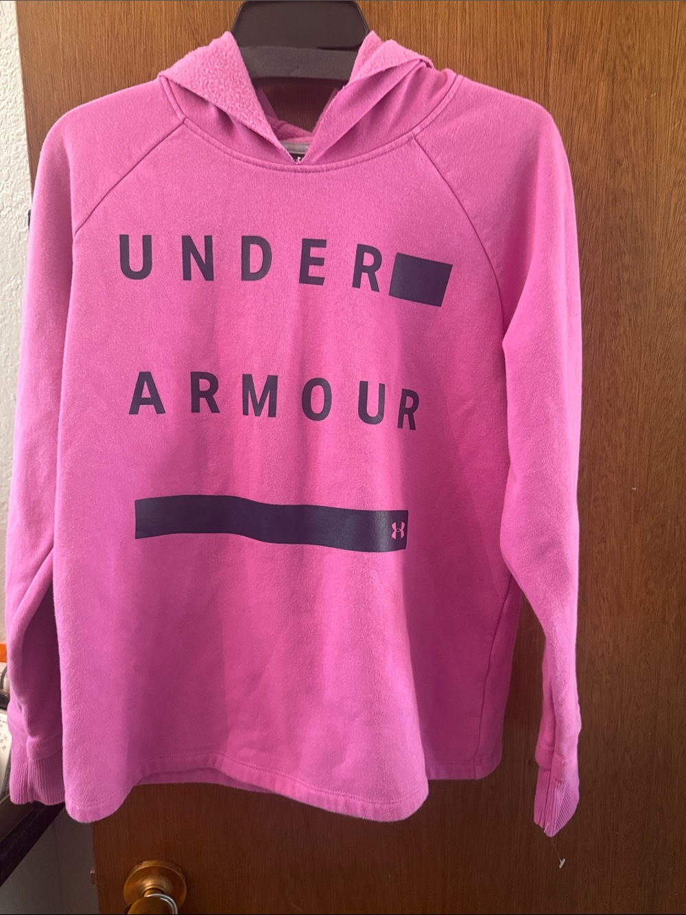 Under Armour Hot Pink Pullover Hoodie with Logo